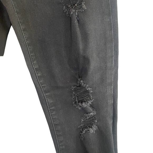 Joe's Jeans Black Distressed Mid Rise The Icon Skinny Ankle Jeans Women Sz 28 - Picture 6 of 14